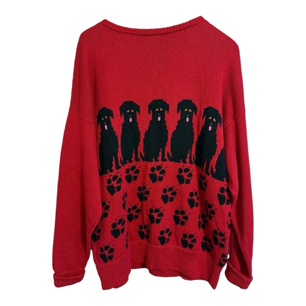 Unique 1 Native Mainer Cable Dog Knit Sweater Size Large - Picture 2 of 5